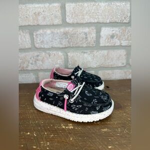 Hey Dude Wendy Toddler Unicorn Black Girls Slip On Shoes Size 7 - 0314